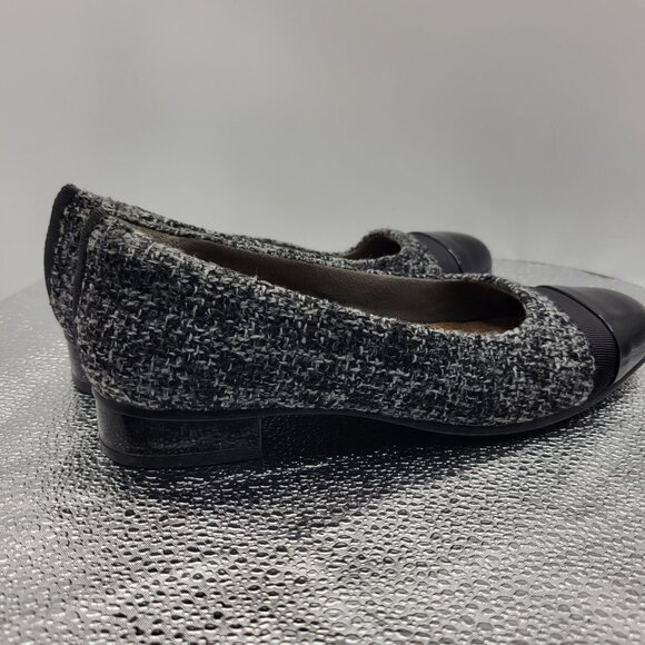 Clarks Artisan Womens Keesha Rosa Pumps Black Leather Textile Size 5.5 Comfort - Picture 8 of 12